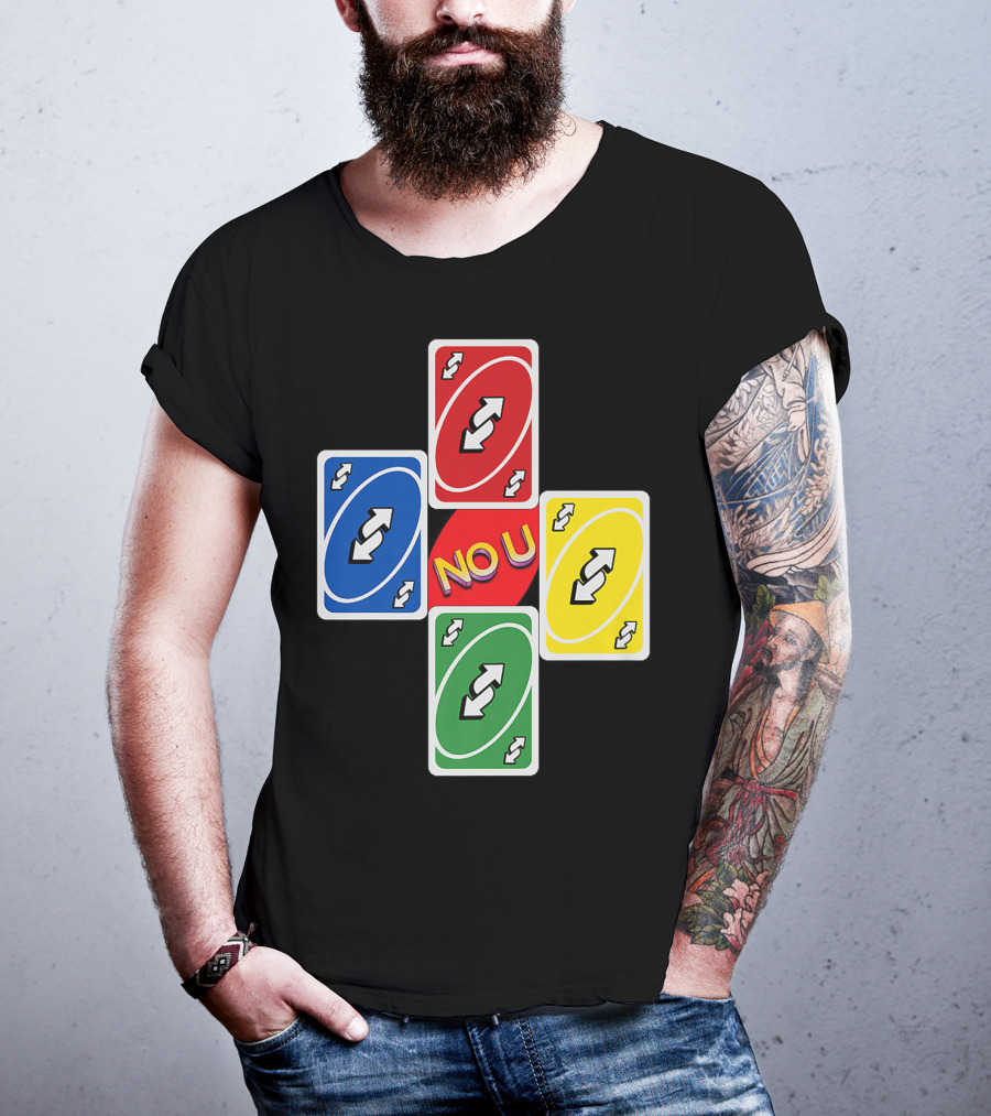 No U Reverse Card Cross Multicolor T-Shirt