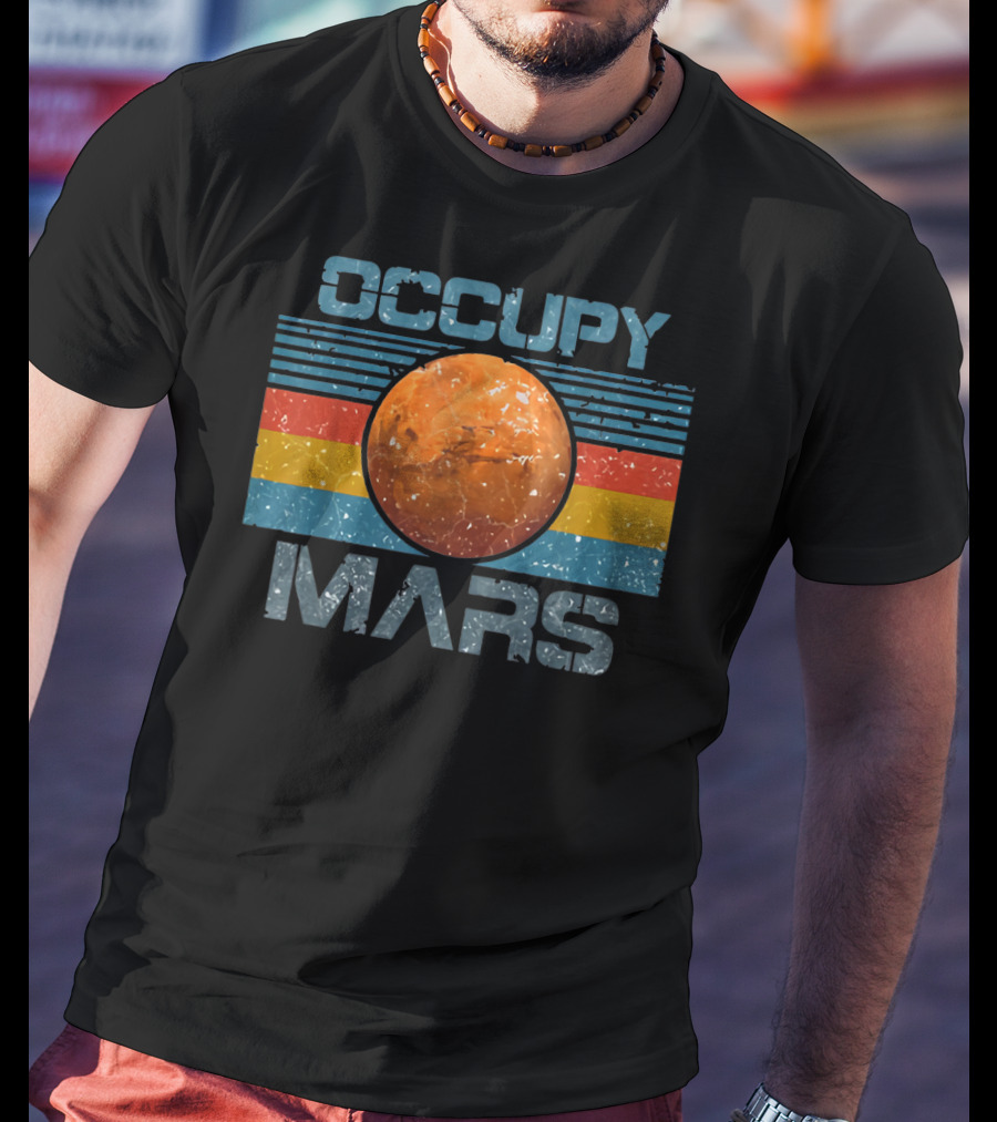Occupy Mars Vintage Extraterrestrial Retro Style Mars Planet T-Shirt