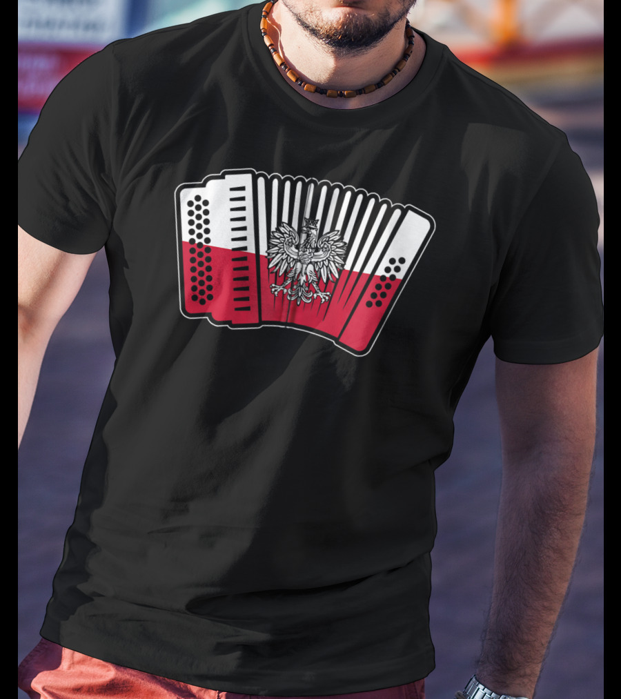 Polish Flag Eagle Accordion Polska T-Shirt