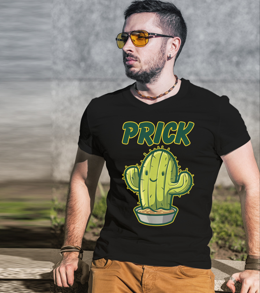 Prick Happy Smiley Cactus Epic Gag T-Shirt