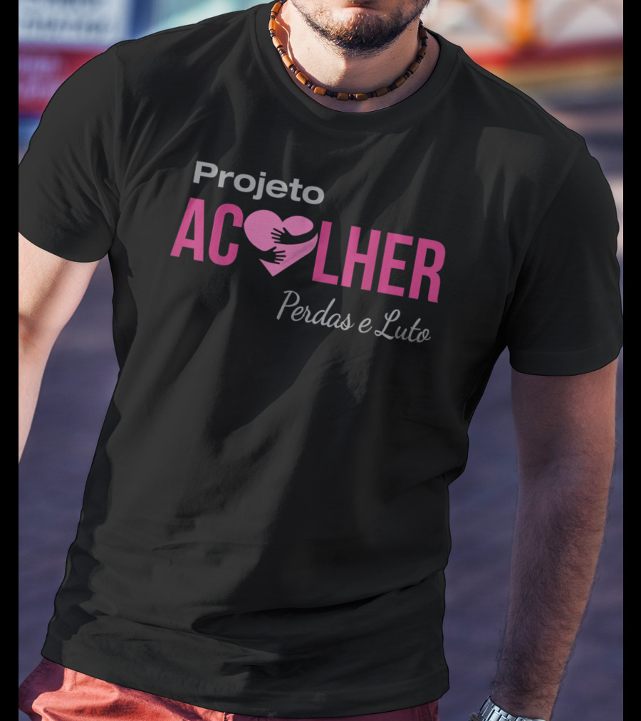 Projeto Acolher Coração Perdas E Luto Abraço T-Shirt
