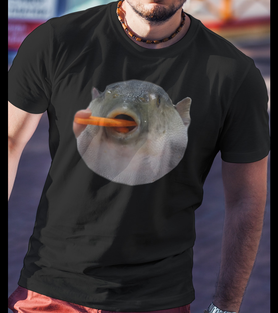 Pufferfish Eating A Carrot Funny Blowfish Dank Meme T-Shirt
