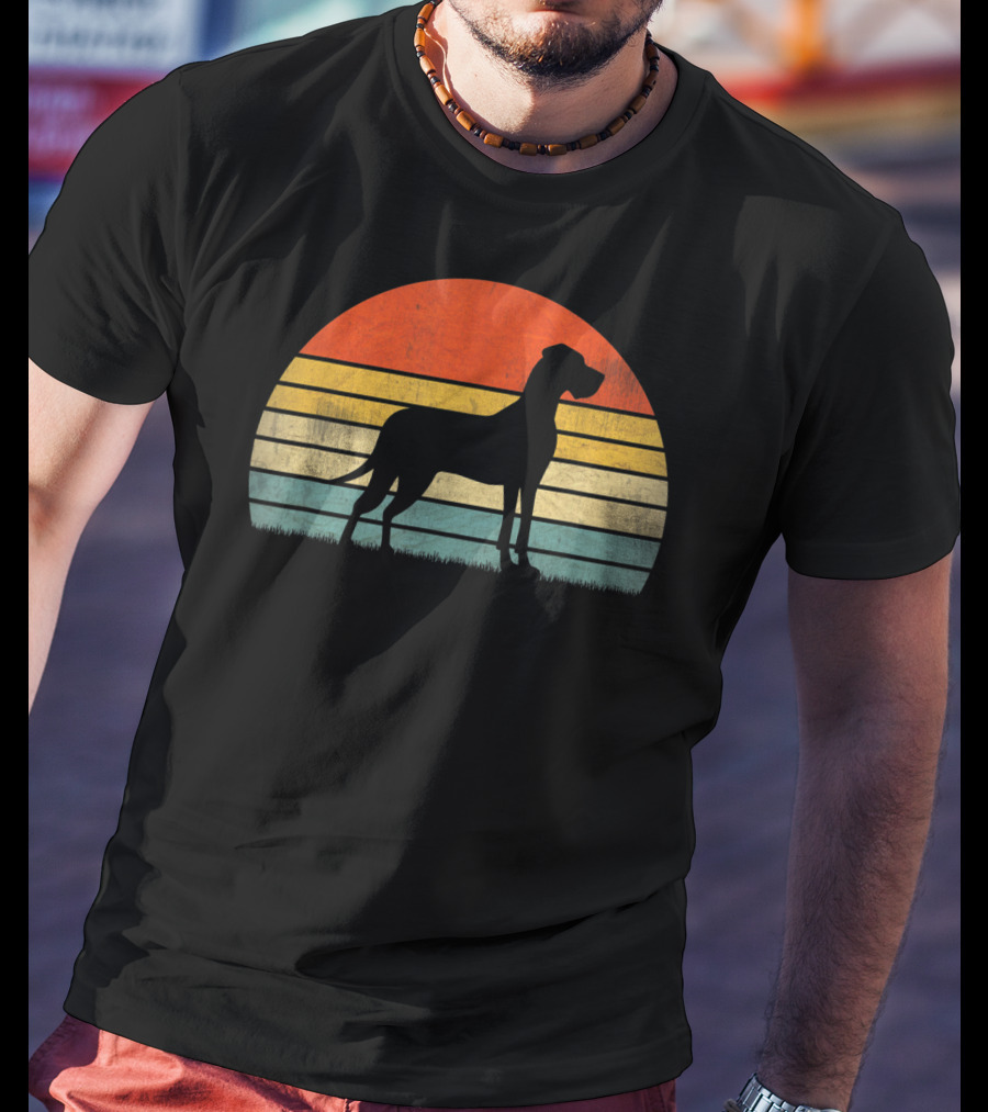 Retro Sunset Style Great Dane T-Shirt