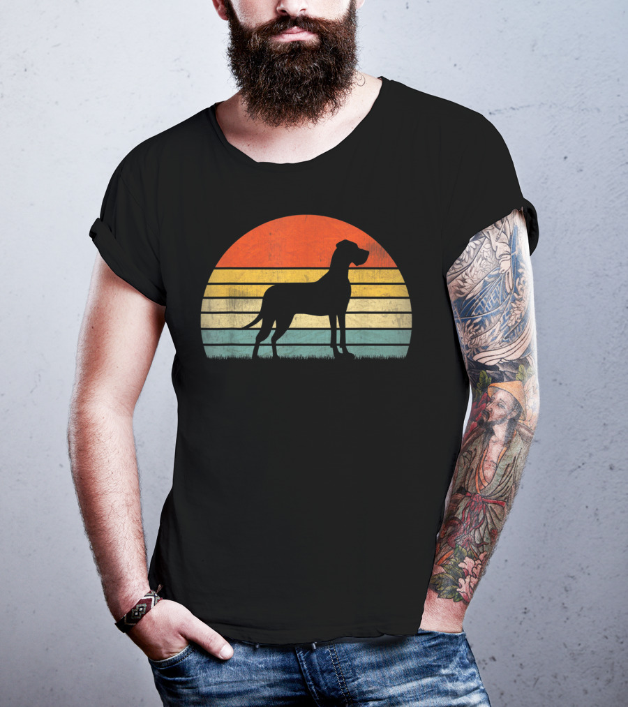 Retro Sunset Style Great Dane T-Shirt