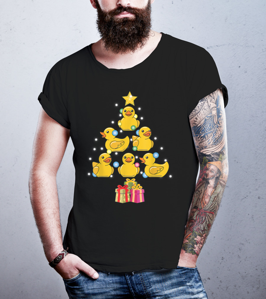 Rubber Duck Christmas Tree With Star And Presents T-Shirt