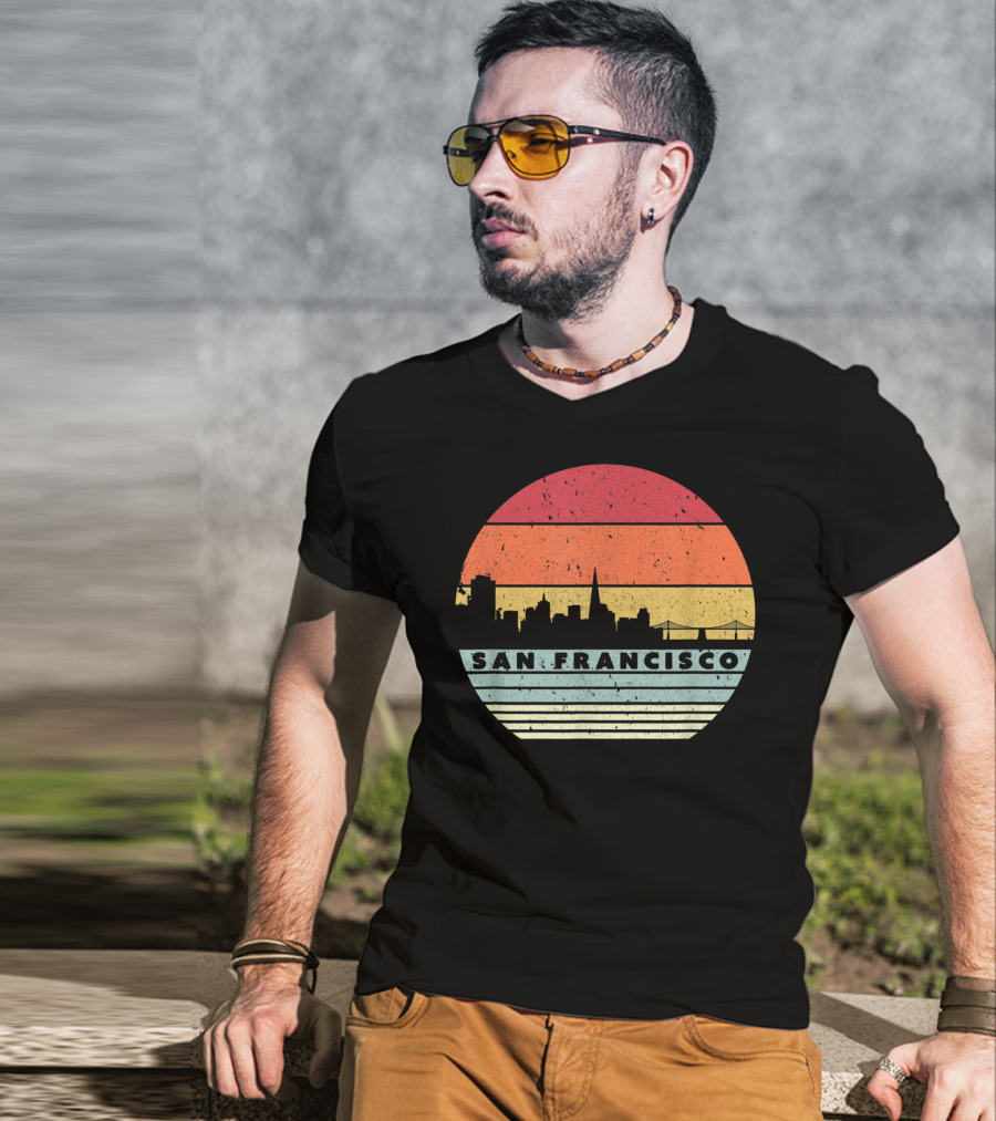 San Francisco Vintage Skyline Souvenir USA T-Shirt