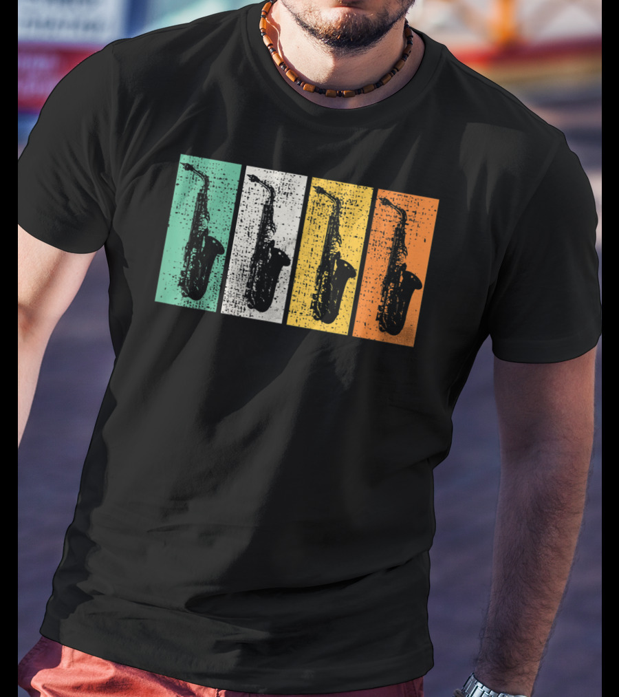 Retro Saxophone Pop Art Marching Band Sax T-Shirt