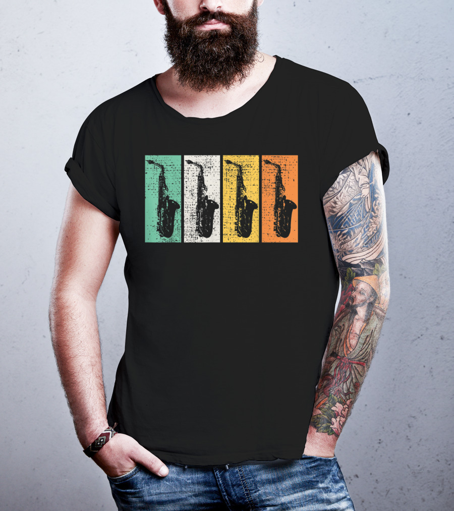 Retro Saxophone Pop Art Marching Band Sax T-Shirt