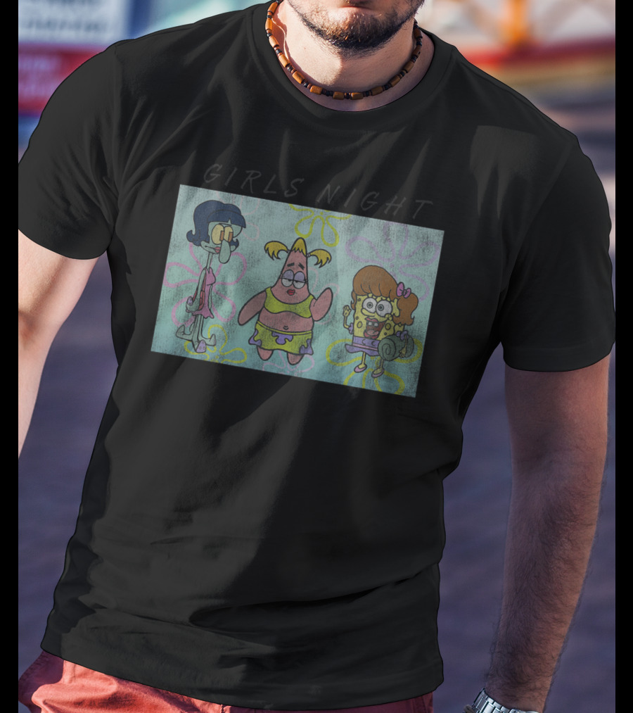 Girls Night Spongebob Squarepants Patrick Squidward T-Shirt