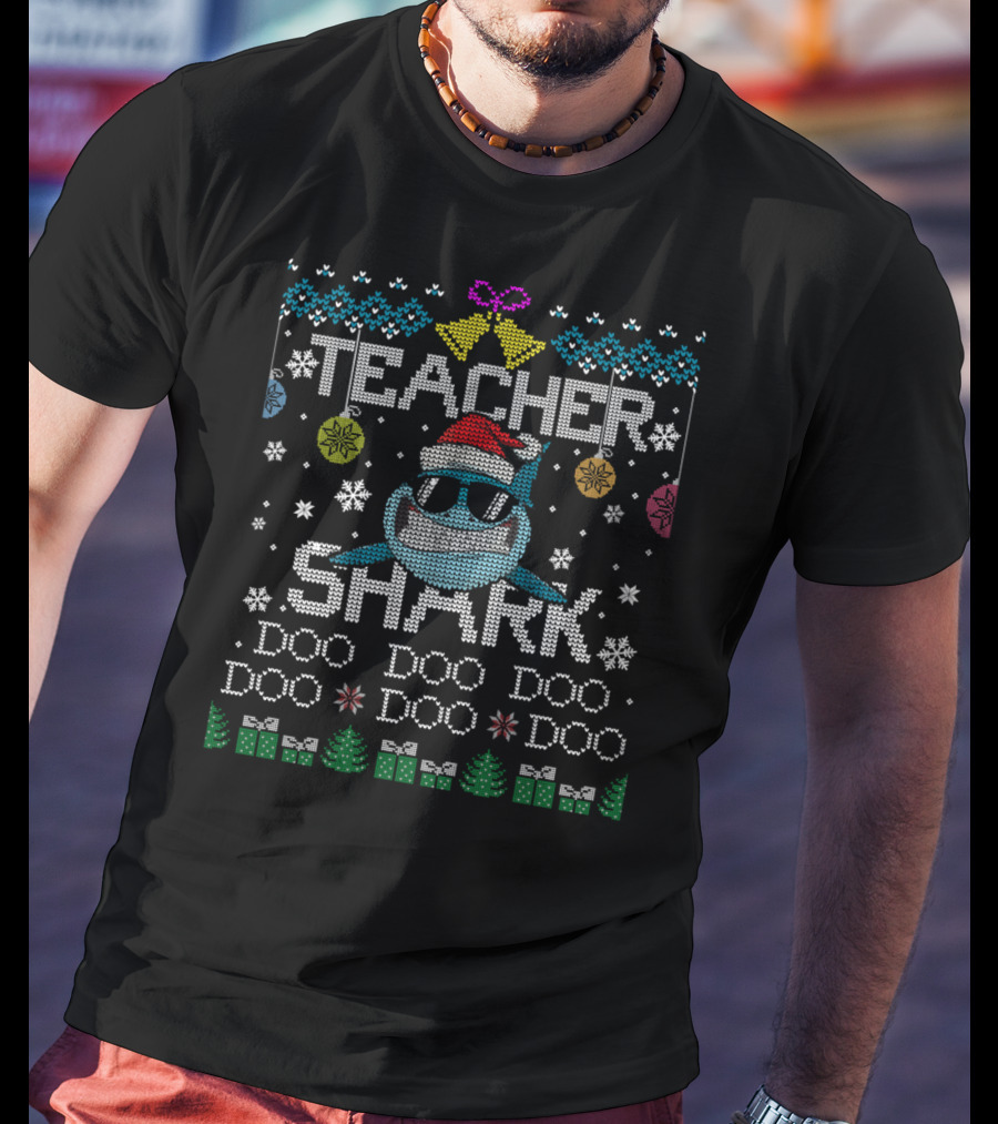 Teacher Shark Doo Doo Christmas Ugly T-Shirt