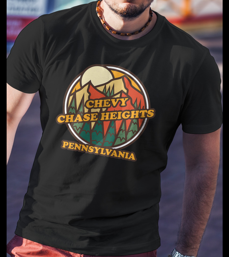 Chevy Chase Heights Pennsylvania Vintage Forest Mountain Sunset T-Shirt