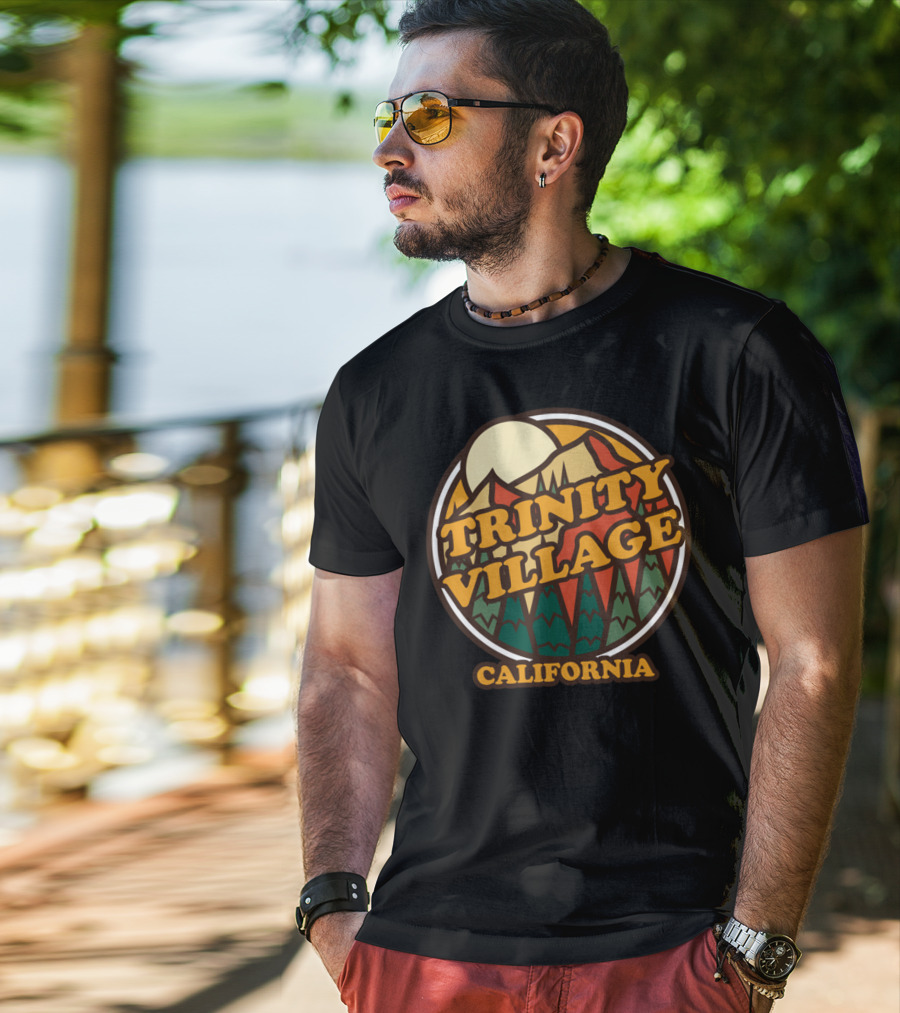 Trinity Village California Vintage Mountain Scenery T-Shirt
