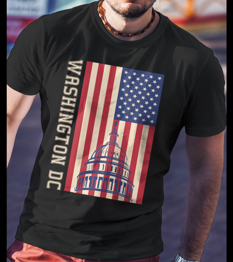 Washington DC American Flag Capitol Building T-Shirt