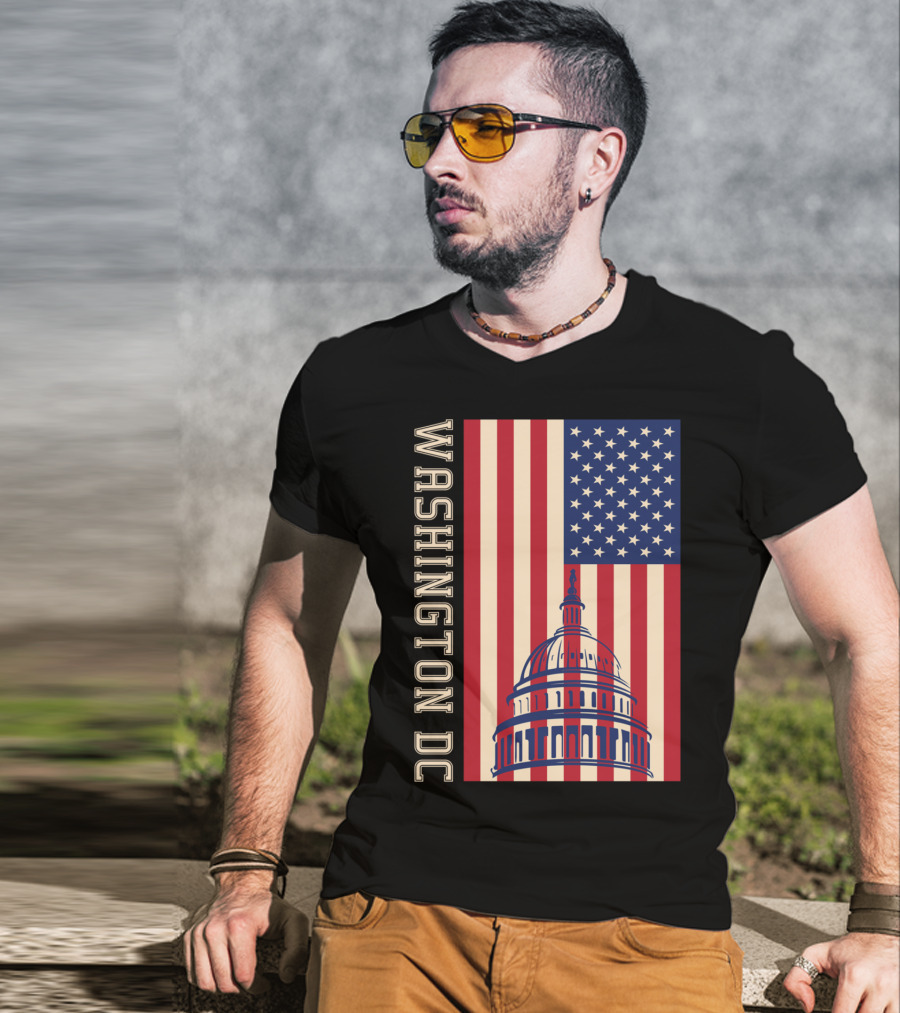 Washington DC American Flag Capitol Building T-Shirt