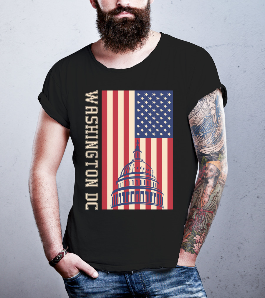 Washington DC American Flag Capitol Building T-Shirt