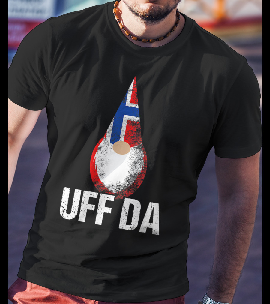 Uff Da Norwegian Flag Gnome Norway Tomte T-Shirt