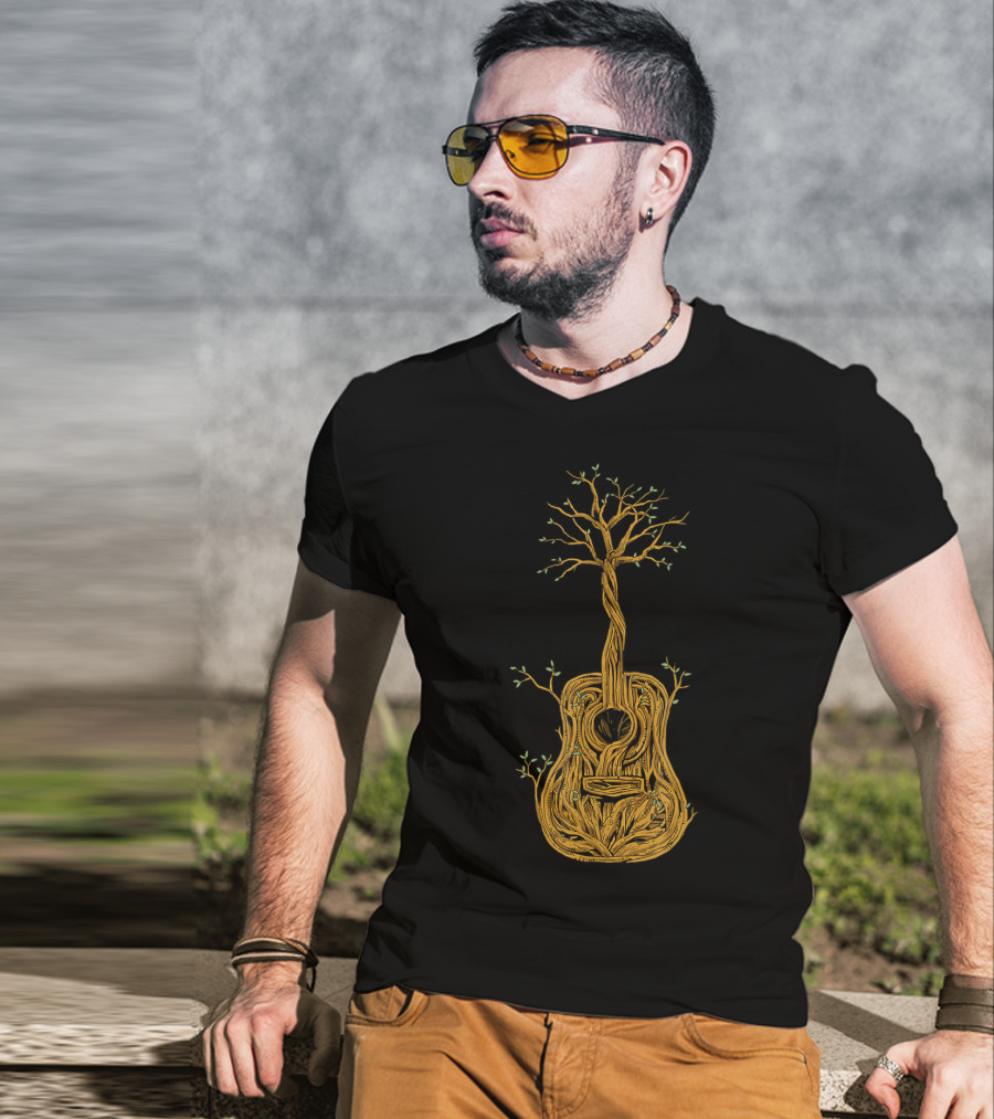 Tree Of Life Acoustic Guitar Nature Guitarist T-Shirt