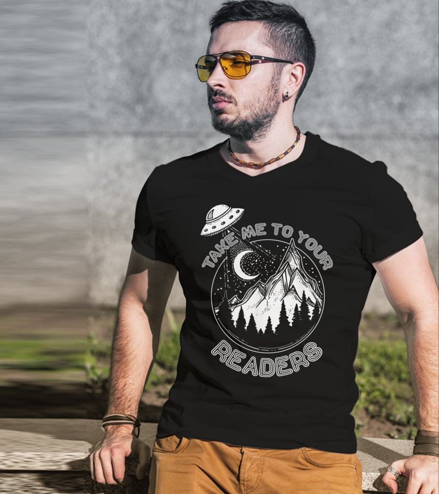 Take Me To Your Readers Alien Library Space Adventure T-Shirt