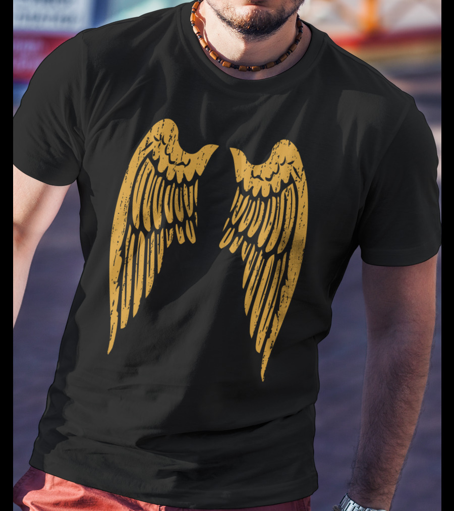 Gold Angel Wings Back T-Shirt