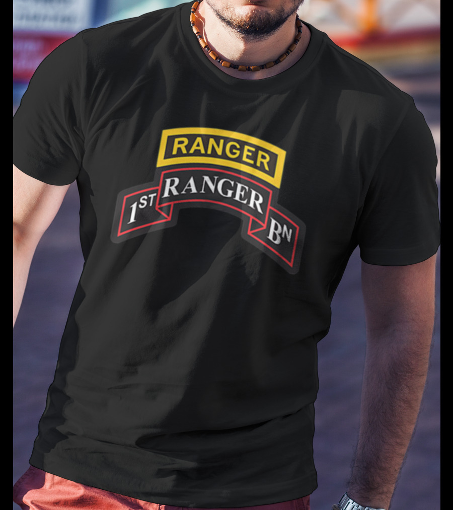 Ranger 1st Ranger Bn Scroll And Ranger Tab T-Shirt