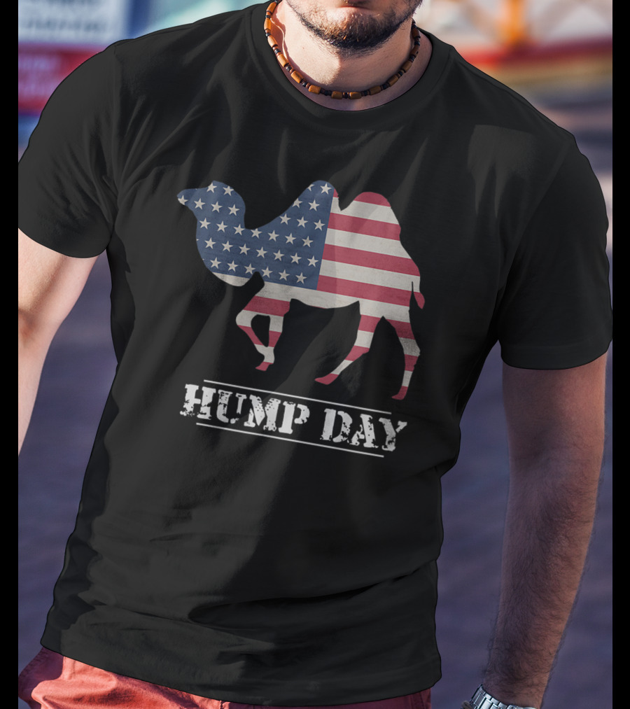 Hump Day American Flag Camel Funny T-Shirt