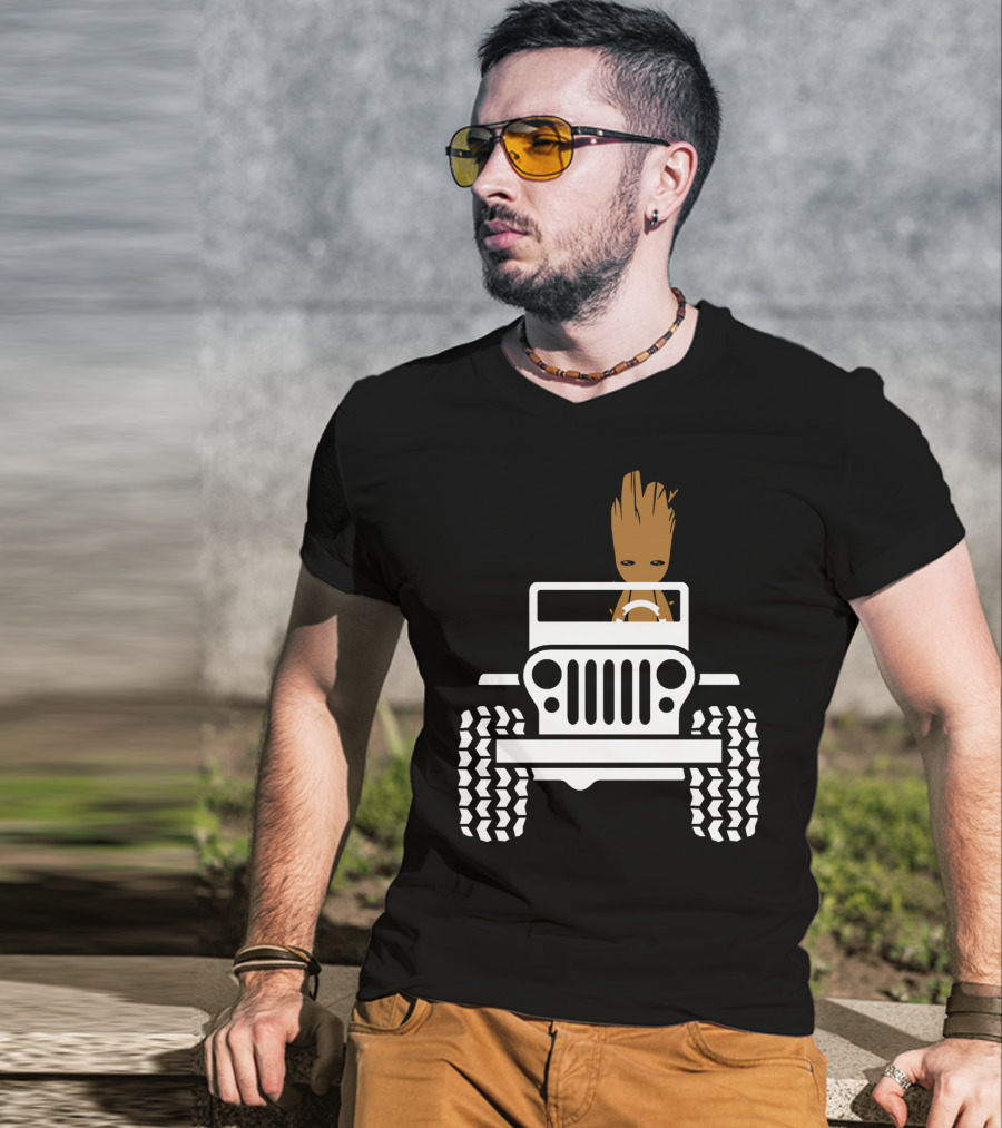 Funny Baby Drive Jeeps Distressed 70s T-Shirt