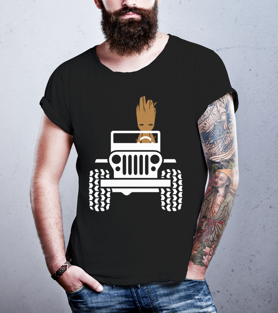 Funny Baby Drive Jeeps Distressed 70s T-Shirt