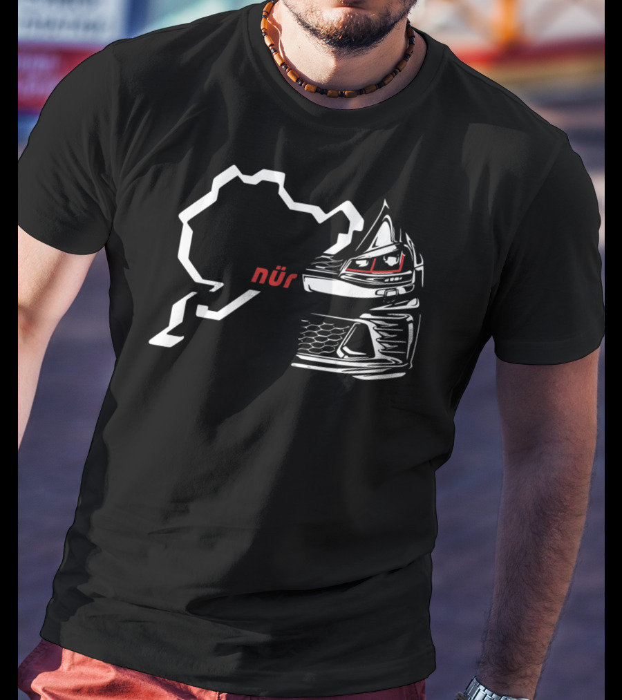 GTI Nürburgring Green Hell Racing Track Car Outline T-Shirt