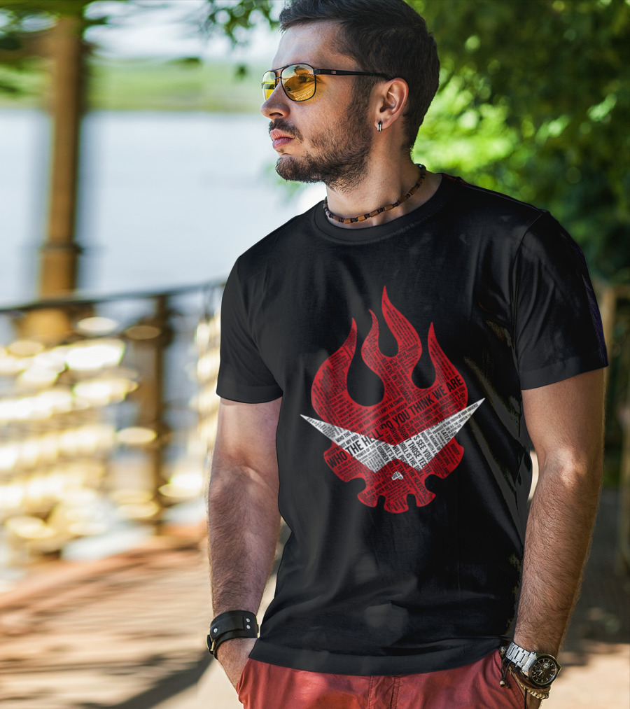 Gurren Lagann Logo Typography Who The Hell Do You Think We Are T-Shirt