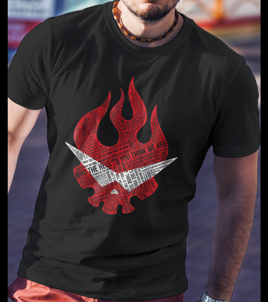 Gurren Lagann Logo Typography Who The Hell Do You Think We Are T-Shirt