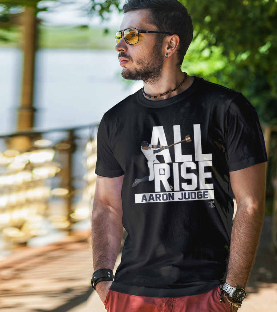 All Rise Aaron Judge Baseball Motif T-Shirt