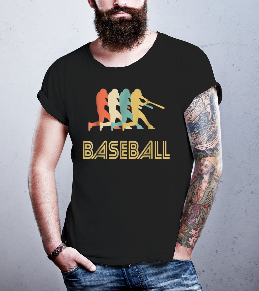 Baseball Batter Pop Multicolor Swing T-Shirt