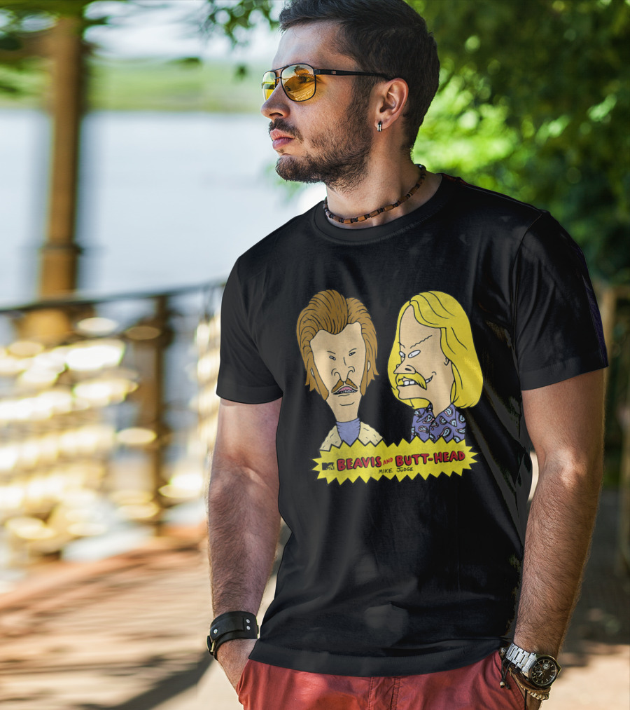 MTV Beavis And Butt-Head Seventies Mustaches Retro Look By Mike Judge T-Shirt
