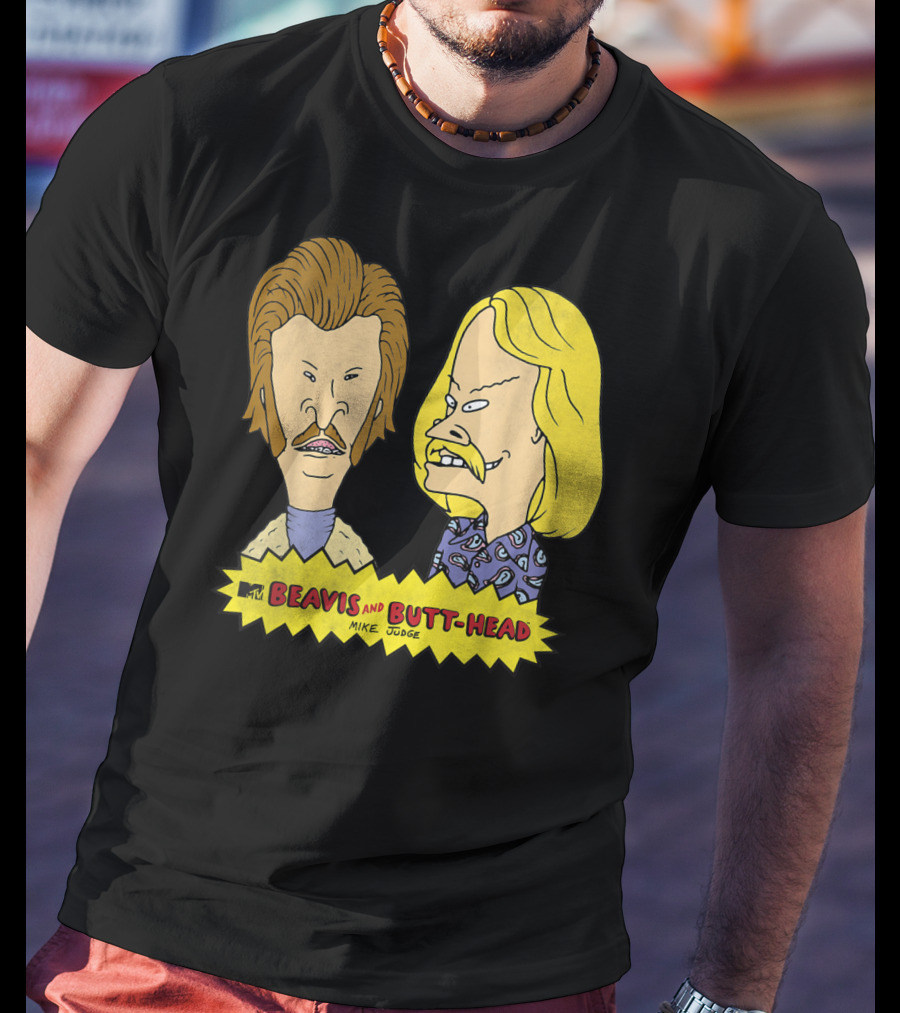 MTV Beavis And Butt-Head Seventies Mustaches Retro Look By Mike Judge T-Shirt