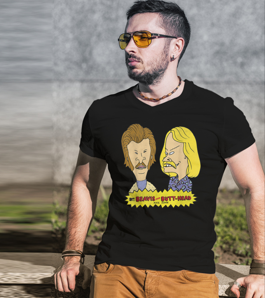 MTV Beavis And Butt-Head Seventies Mustaches Retro Look By Mike Judge T-Shirt