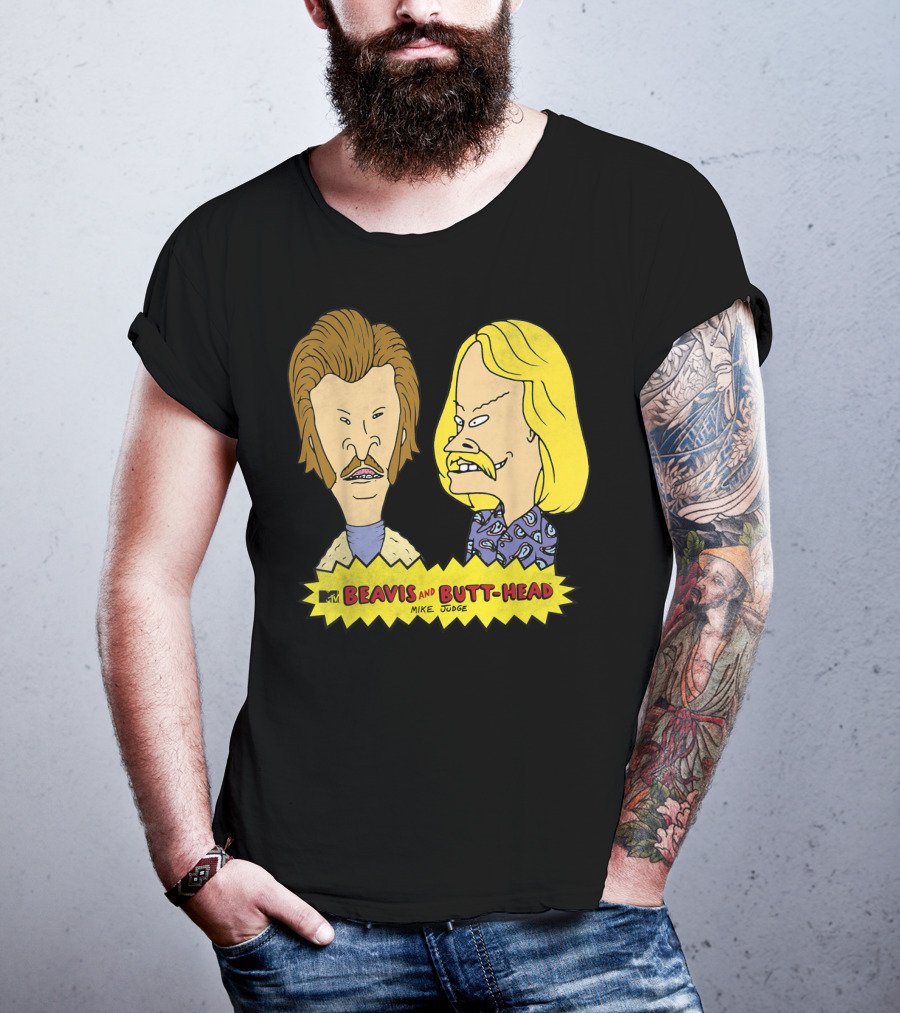 MTV Beavis And Butt-Head Seventies Mustaches Retro Look By Mike Judge T-Shirt