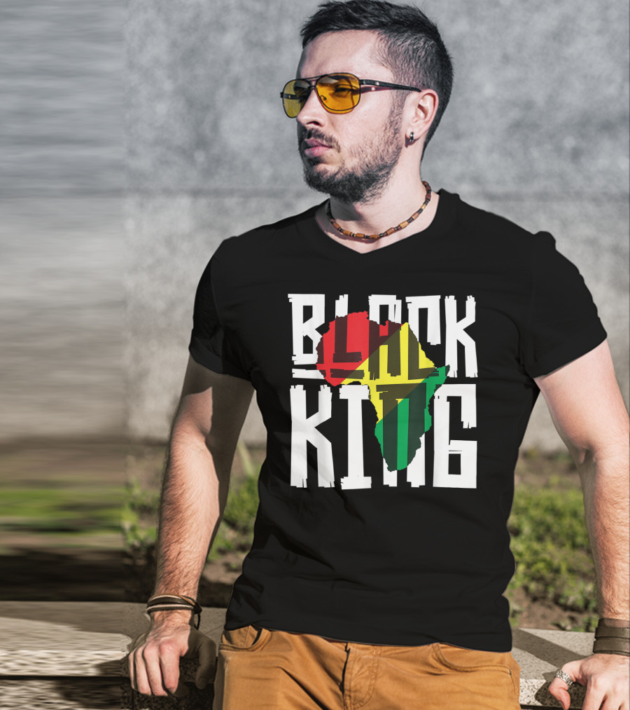Black King Africa Tribal Men History Month T-Shirt
