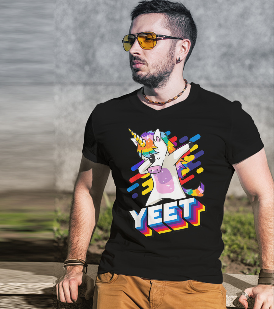 Yeet Rainbow Unicorn Dabbing T-Shirt