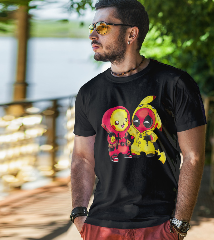 Cute Pikapool Pikachu Deadpool Mashup Hoodie Characters T-Shirt