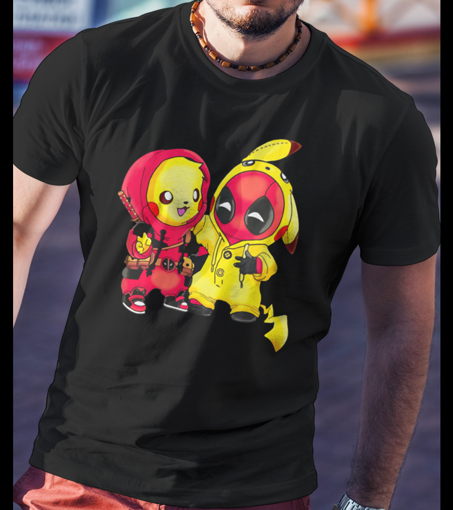 Cute Pikapool Pikachu Deadpool Mashup Hoodie Characters T-Shirt