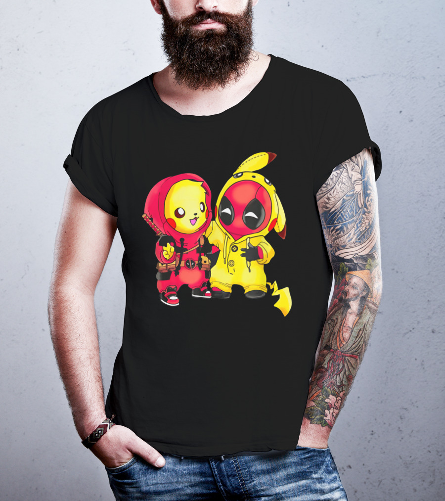 Cute Pikapool Pikachu Deadpool Mashup Hoodie Characters T-Shirt