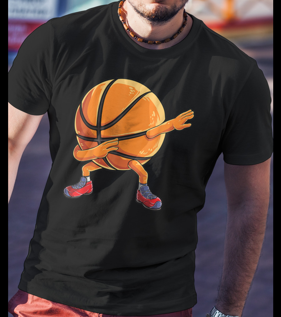 Basketball Ball Kids Boys Dab Dance With Sneakers T-Shirt