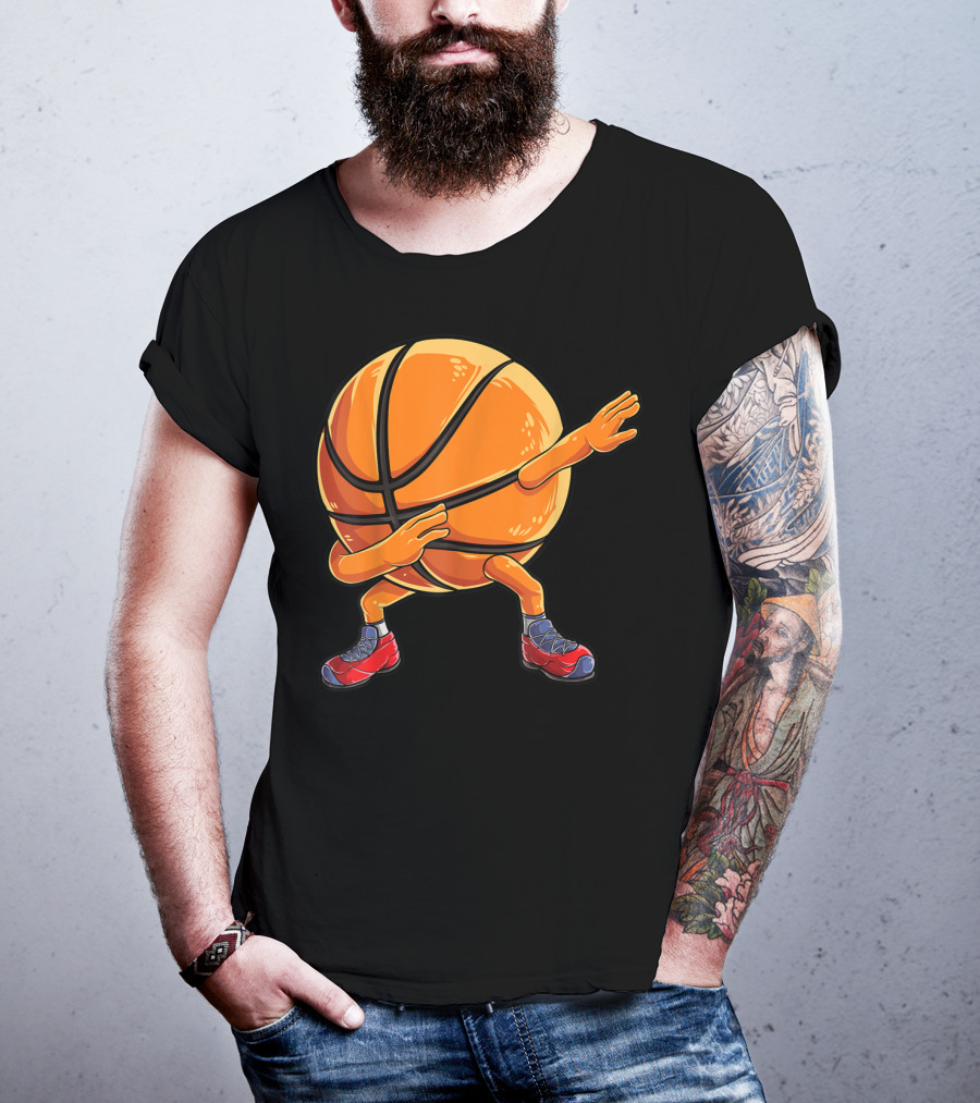 Basketball Ball Kids Boys Dab Dance With Sneakers T-Shirt