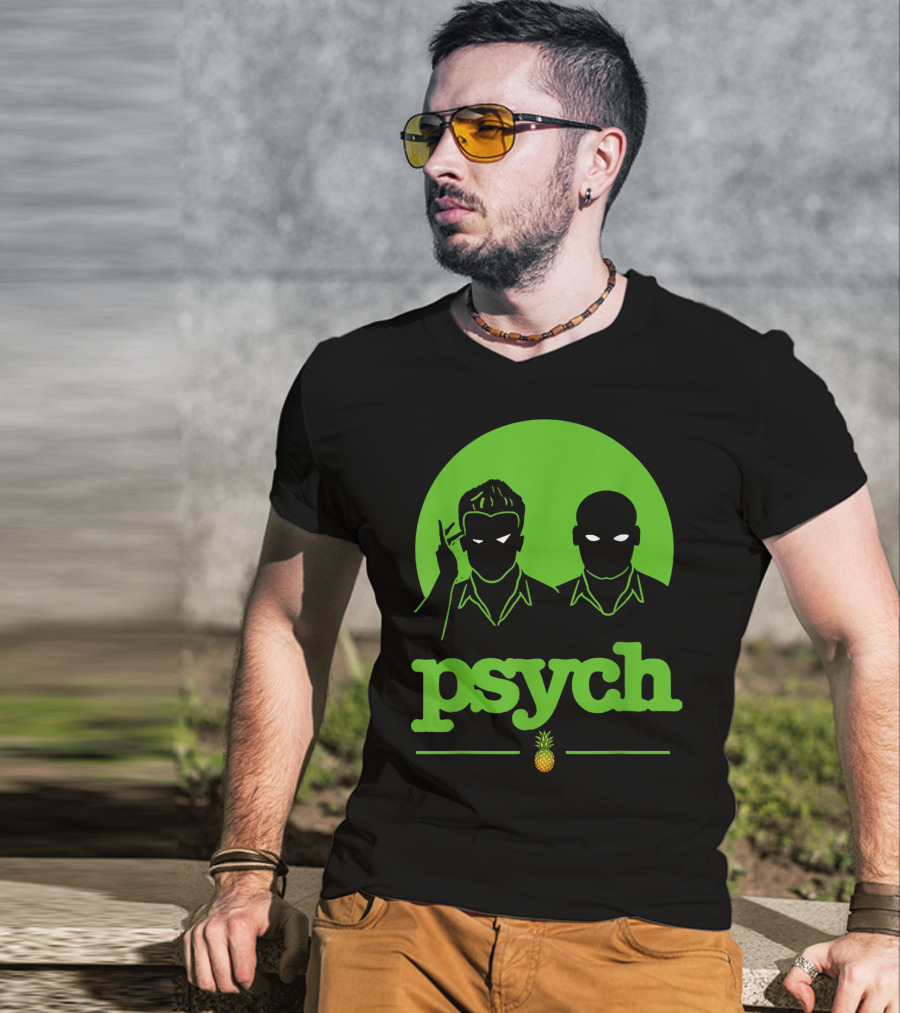 Psych Gus Shawn Spencer Funny Unique Pineapple T-Shirt