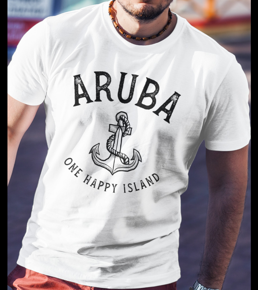 Aruba One Happy Island Anchor GGT Travel T-Shirt