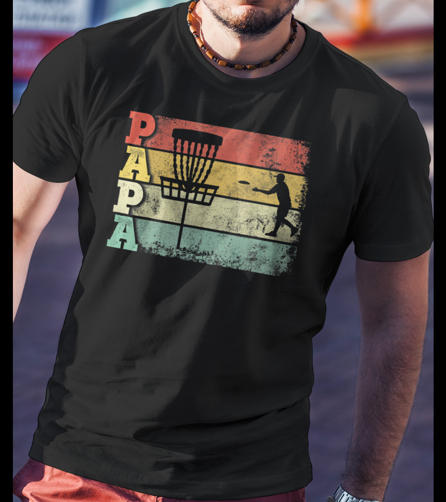 Papa Vintage Disc Golf Dad T-Shirt