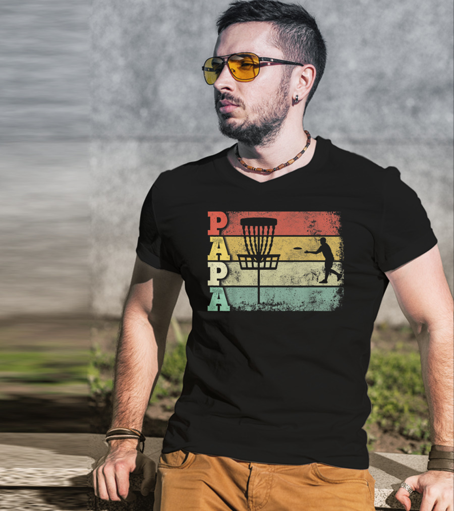 Papa Vintage Disc Golf Dad T-Shirt