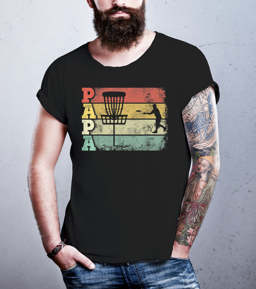 Papa Vintage Disc Golf Dad T-Shirt