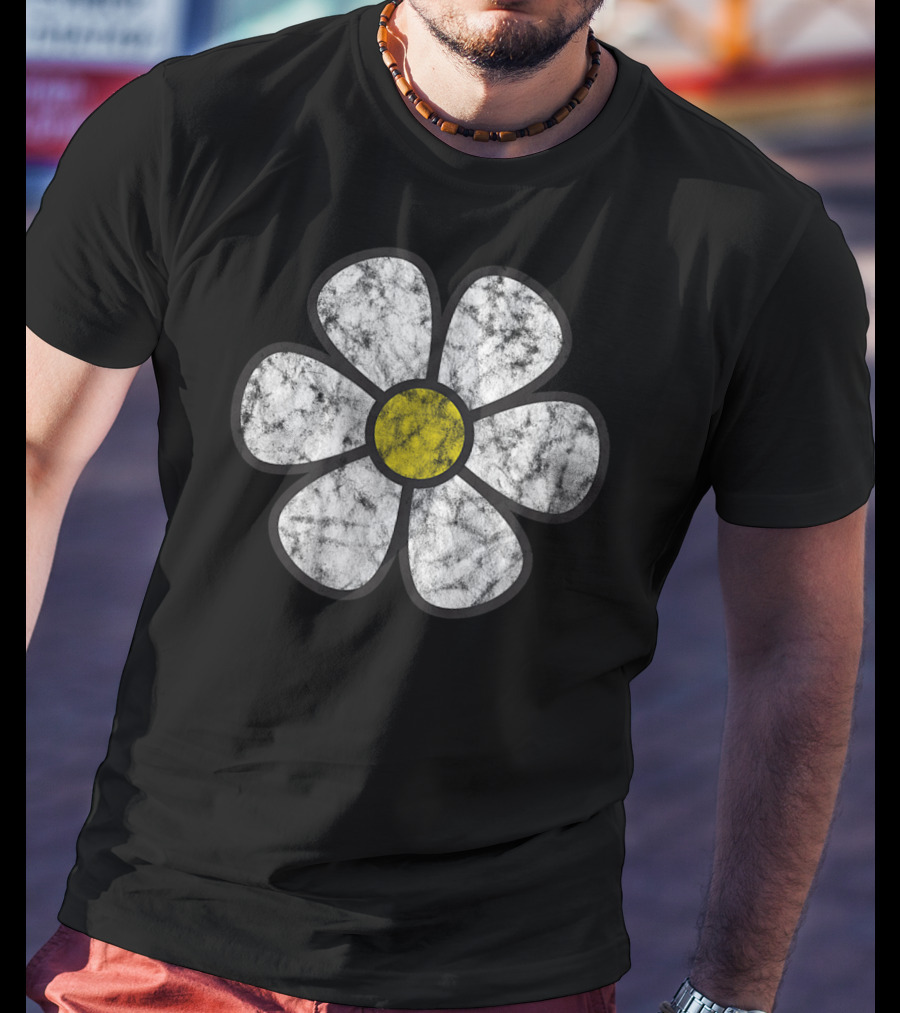 Hippie Daisy Vintage Flower Graphic Effect T-Shirt