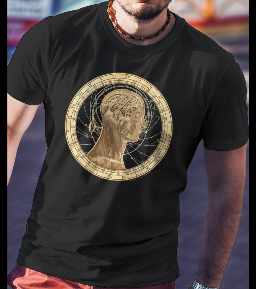 Cognition Steampunk Roman Numerals Clockwork Head T-Shirt